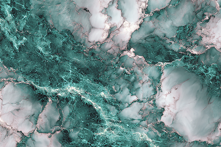 Teal Marble Texture with Silver Veins Art