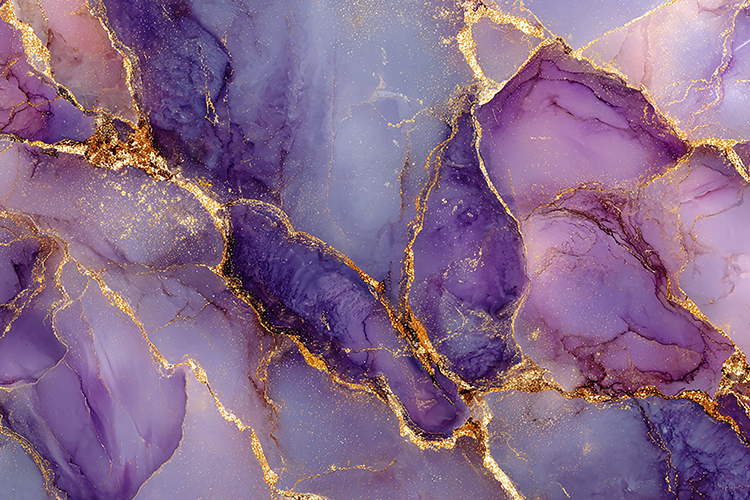 Purple Marble Texture with Gold Veins