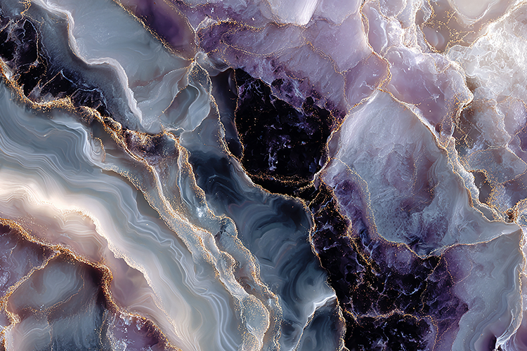 Amethyst Marble Texture with Gold Veins