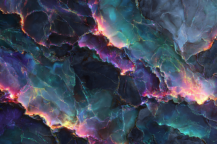 Iridescent Marble Texture Neon Glow Art