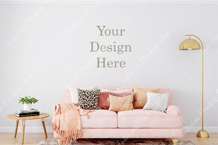 Mockup in interior, Blank wall mockup, Mockup, JPG example image 1