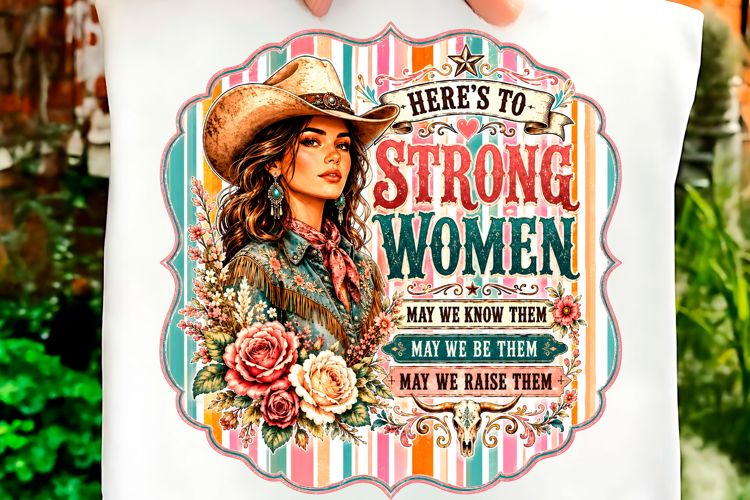 Strong Women Western Cowgirl Design