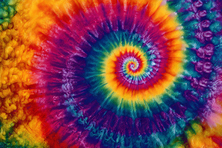 Vibrant Tie Dye Spiral Texture Colorful Retro Background