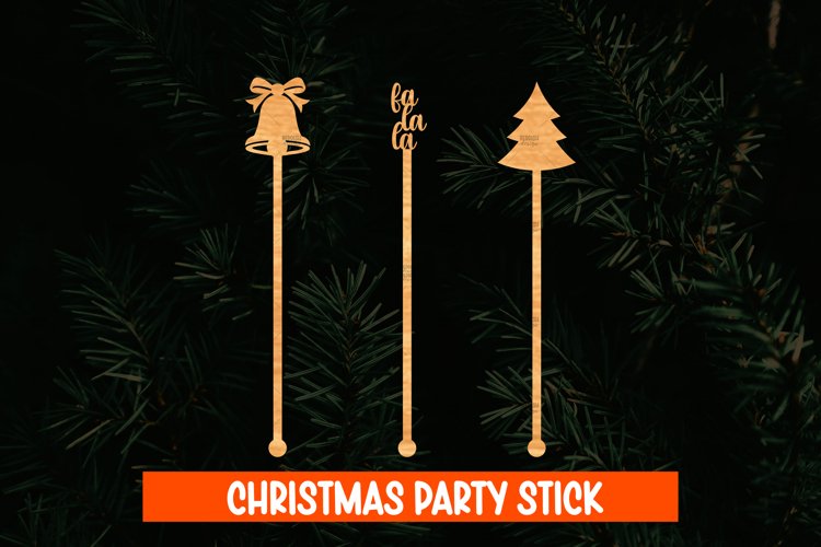 Christmas Party Stick Laser Cut Design,Christmas Party Decor example image 1