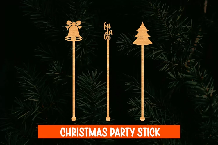 Christmas Party Stick Laser Cut Design,Christmas Party Decor