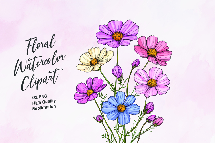 Watercolor Flowers Image 5