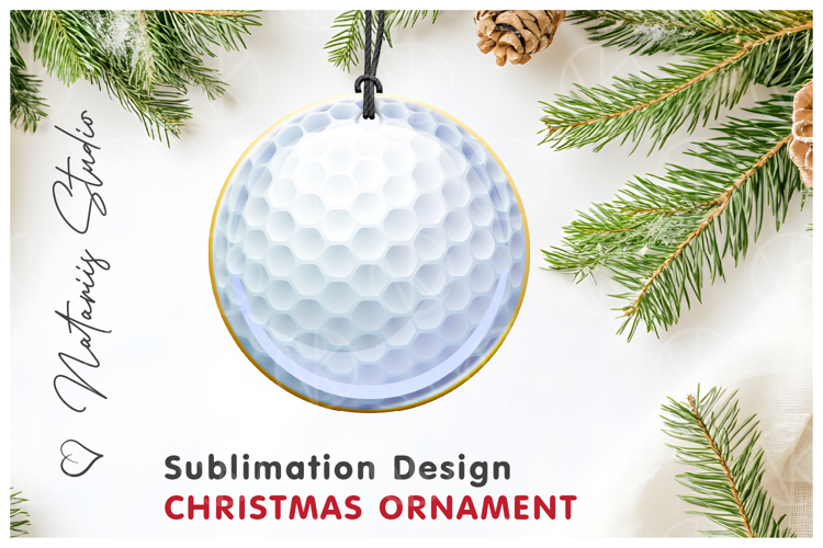 GOLF Christmas Ornament. Sublimation design.