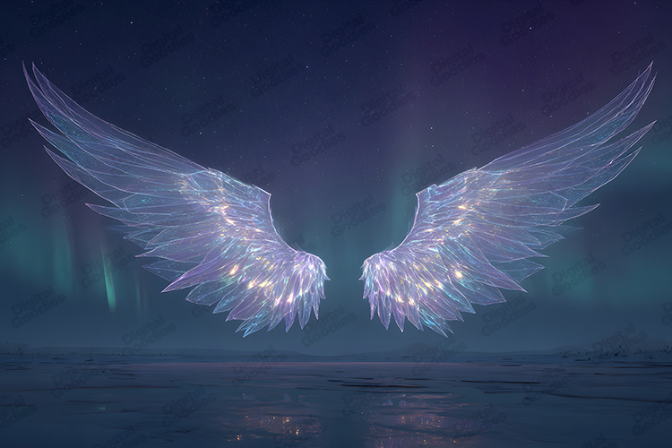 Glowing Angel Wings Art Ethereal Fantasy Light Background