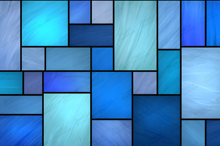 Blue Stained Glass Geometric Pattern Modern Artistic Design