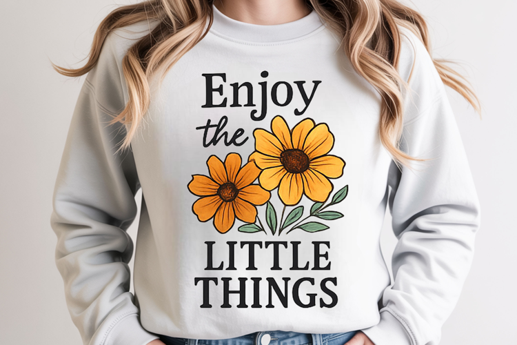 Positive quote with watercolor floral t-shirt sublimation