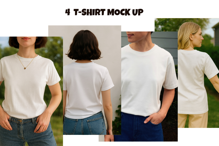 4 T-shirt mockup png photo