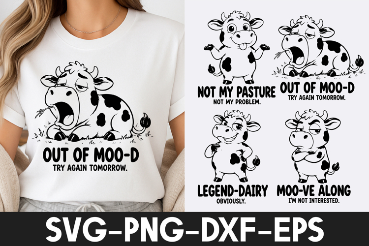 Funny Cow Quotes SVG | Cute Cow T-Shirt Design SVG