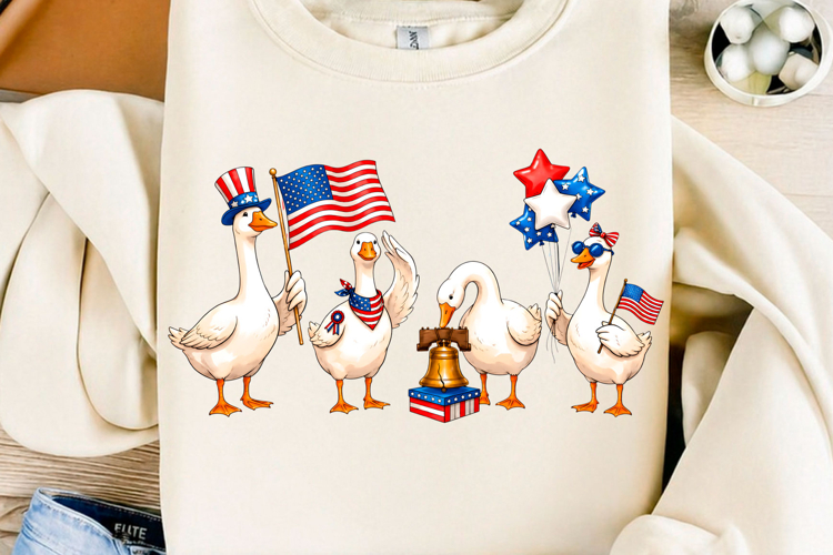 Goose Set USA 4th of July PNG example image 1