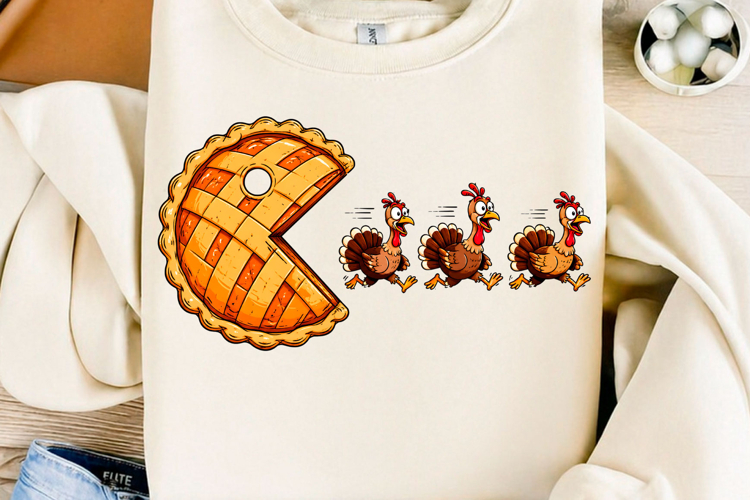 Turkey Pie Chase PNG T-shirt Design