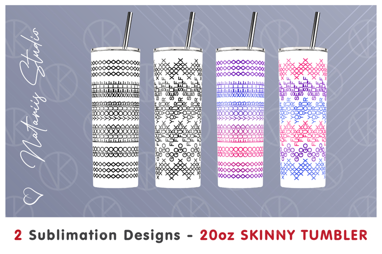 2 Adults Hidden Message Patterns - 20oz Skinny Tumbler