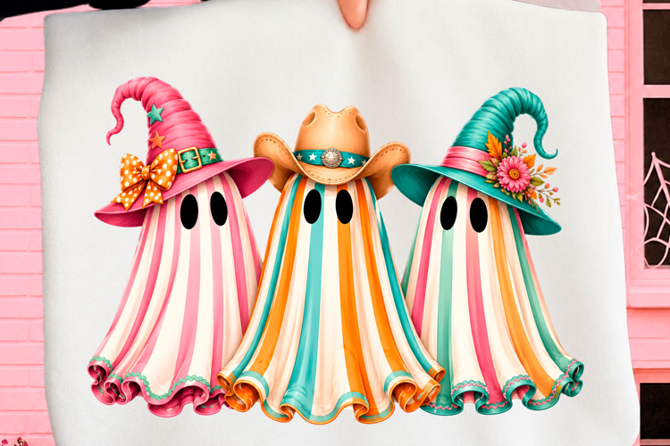 Spooky Ghost Friends Halloween PNG