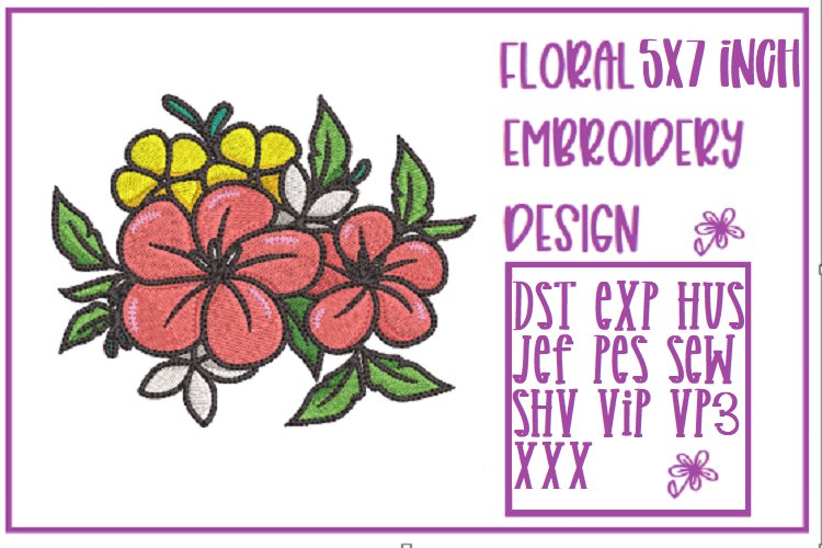 FLORAL EMBROIDERY DESIGN example image 1