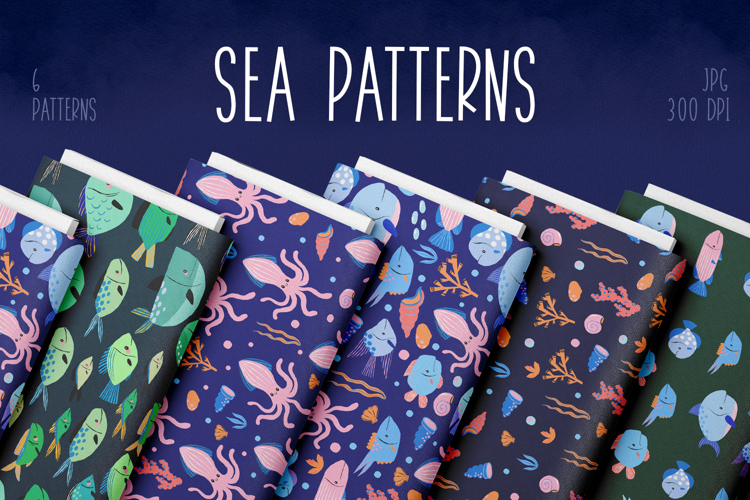 Sea Life Seamless Patterns