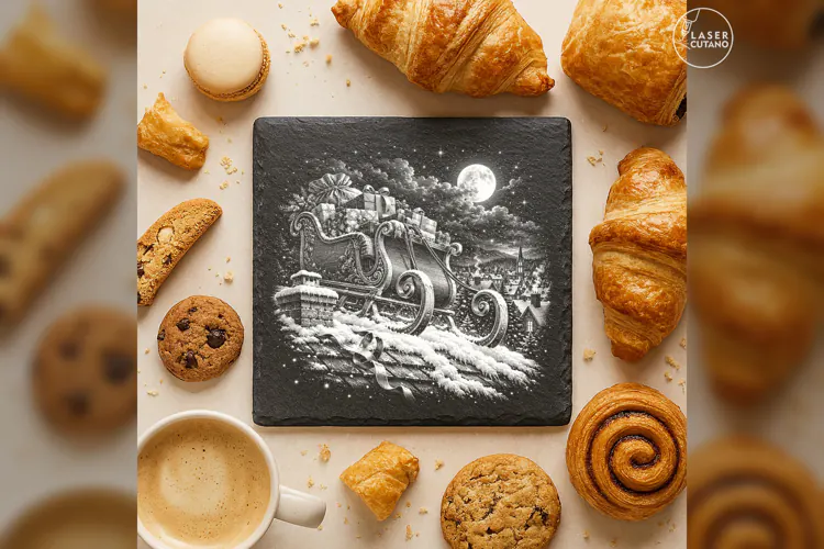 The Rooftop Sleigh Santa Claus Christmas Laser Engraving PNG