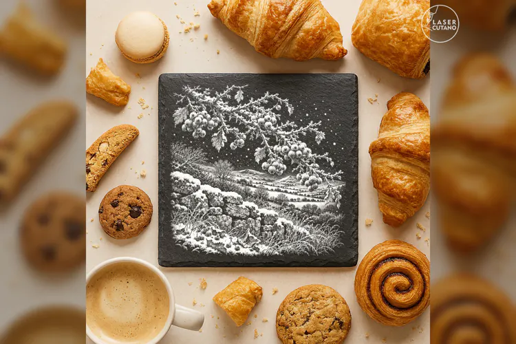 The Frostberry Bough Winter Nature Laser Engraving PNG
