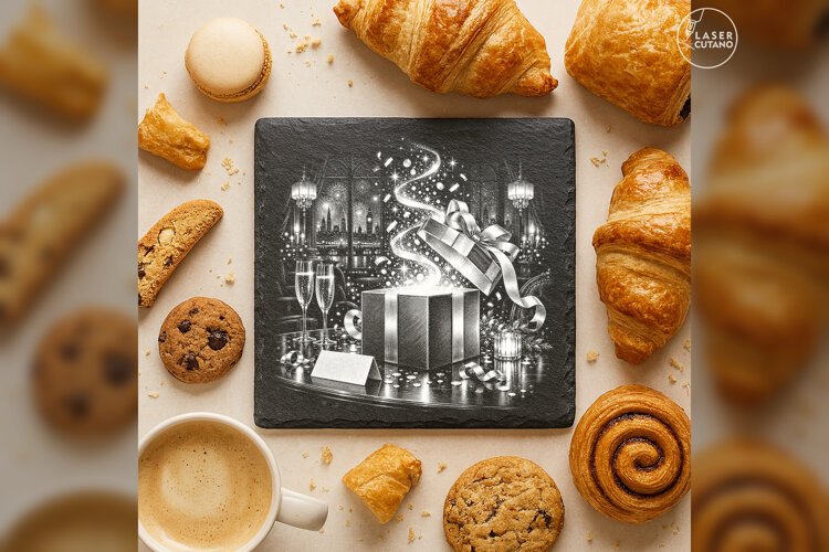 The Midnight Gift New Year Celebration Laser Engraving PNG example image 1