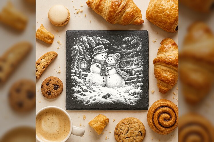 The Snowbound Embrace Laser Engraving PNG example image 1