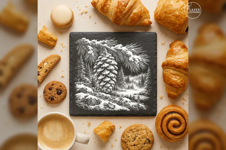 The Open Pinecone Winter Nature Laser Engraving PNG