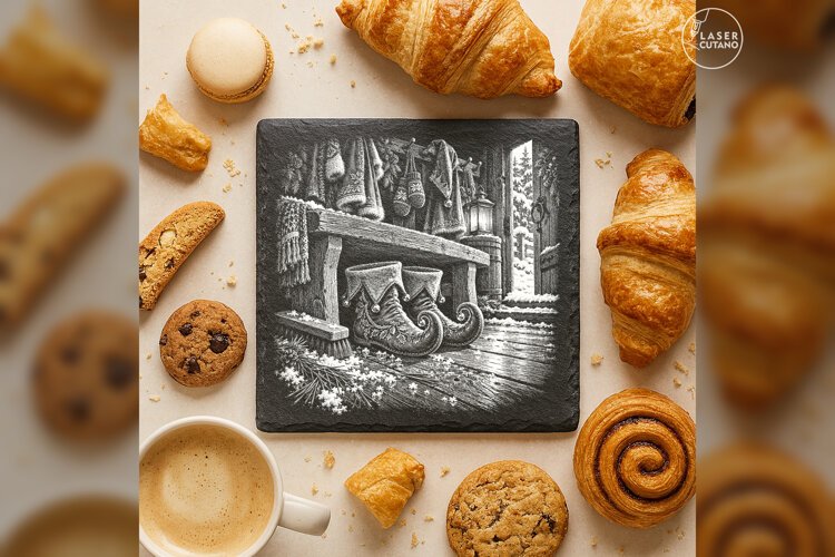 Curled Shoes Elves Cloakroom Laser Engraving PNG example image 1