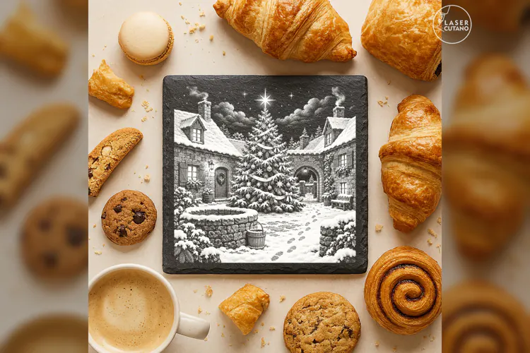 The Courtyard Star Tree Christmas Village Laser Engraving PN