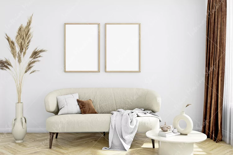 Frame mockup, Living Room Mockup, Mockup in interior