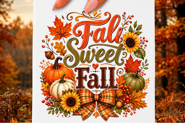 Trending Fall Sublimation PNG design Autumn Tshirt example image 1