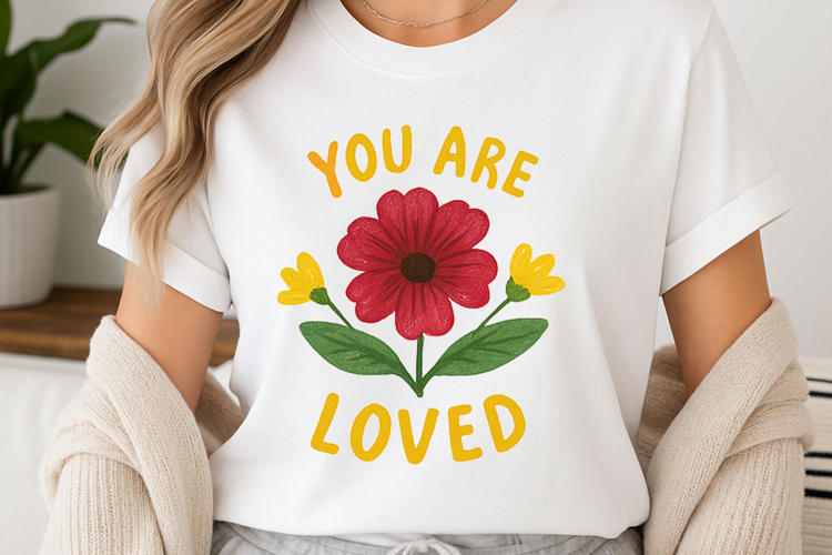 Positive quote with watercolor floral t-shirt sublimation