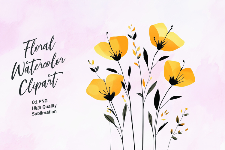 Watercolor Flowers Image 10