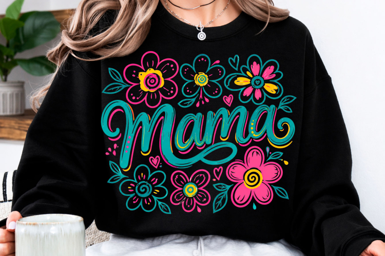 Floral Mama PNG, Trendy Mom PNG