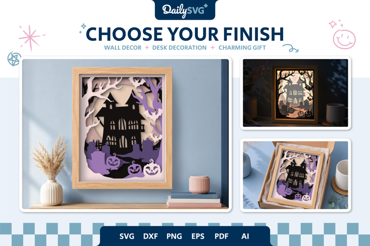 Haunted Mansion Layered Shadow Box SVG Halloween