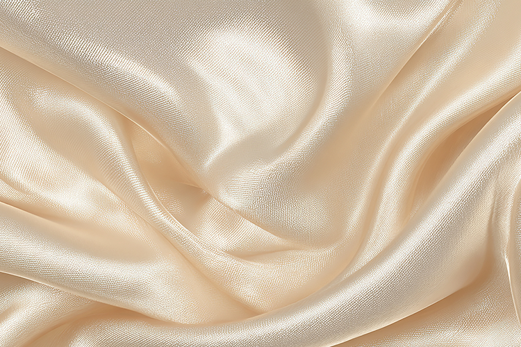 Cream-colored silk fabric with elegant folds & soft texture