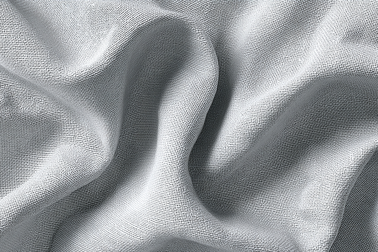 Wrinkled white fabric with a textured weave pattern