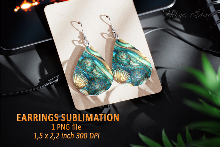 Gold Aquamarine Ocean earrings design| Teardrop earring png