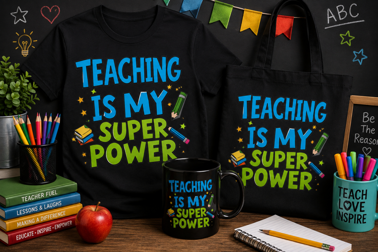 Teaching Is My Superpower PNG, Teacher School Design