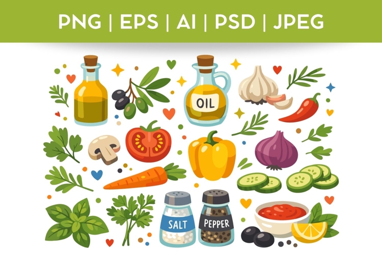 Home Cooking Bundle Doodle|Vector & PNG Food