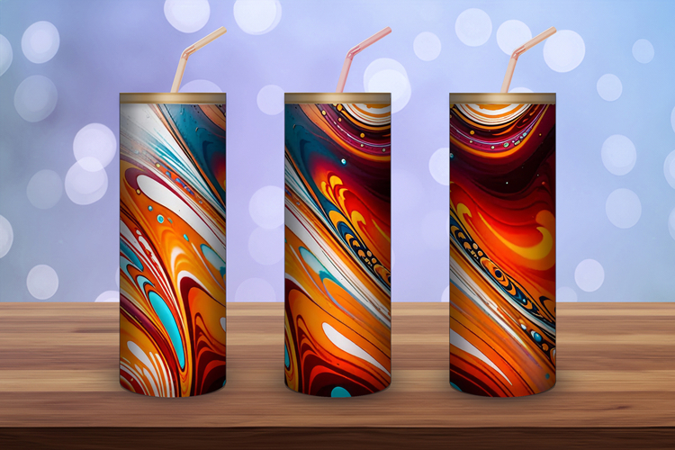 Fiery Sunset Abstract Tumbler Wrap