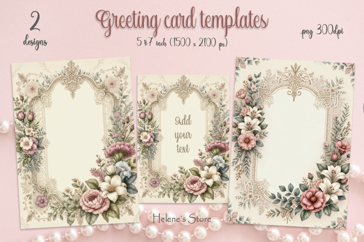 Vintage floral frame for cardmaking | Scrapbooking templates