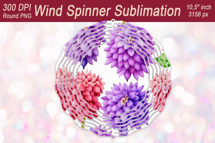 Spring Floral Wind spinner designs| Wind spinner sublimation example image 1
