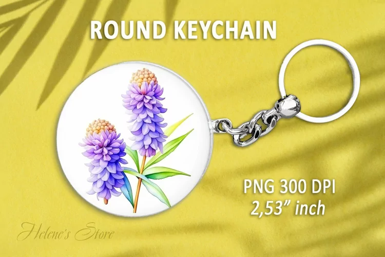 Floral round keychain sublimation|Springc flower Car coaster