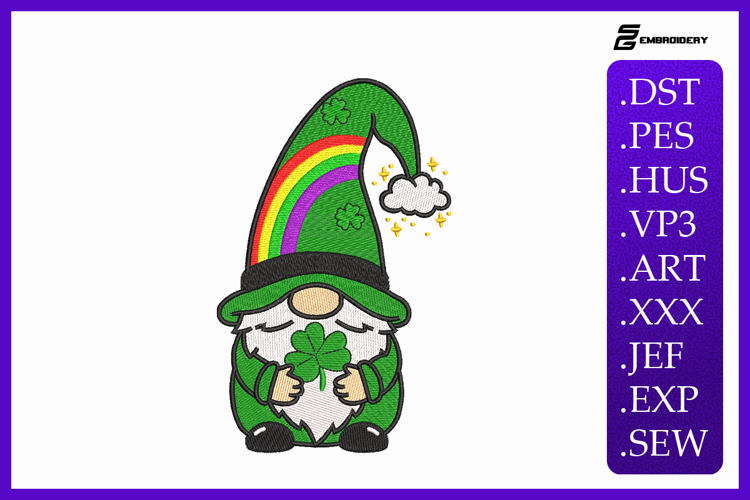 St. Patricks Day Gnome Embroidery Designs