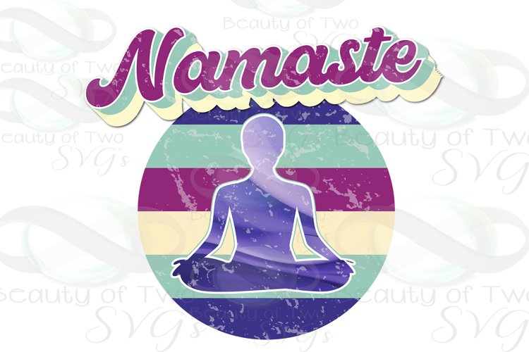 Yoga Namaste Vintage png Grunge Retro Distressed Sublimation example image 1