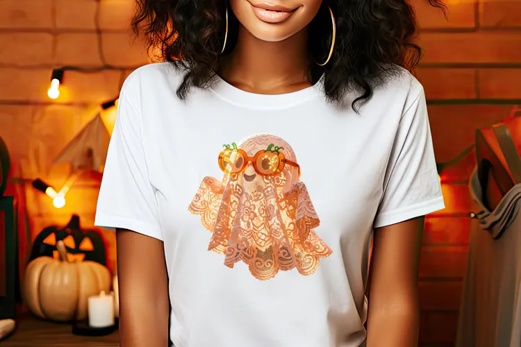 Cute Halloween clipart | Kawaii ghost sublimation design PNG