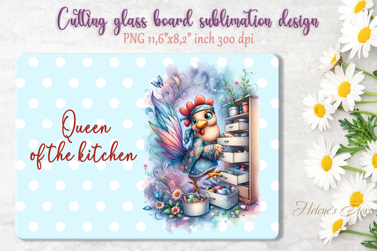 Cute chicken and funny quote cutting board sublimation png