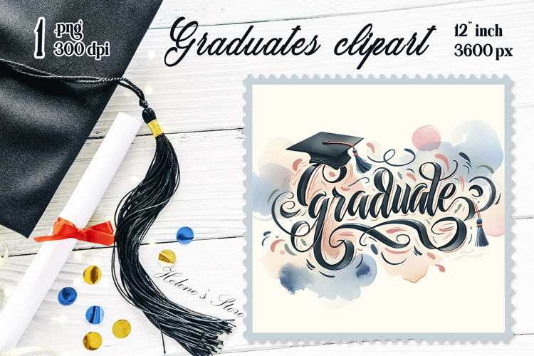 Graduate sublimation png | Graduating vintage postage stamp
