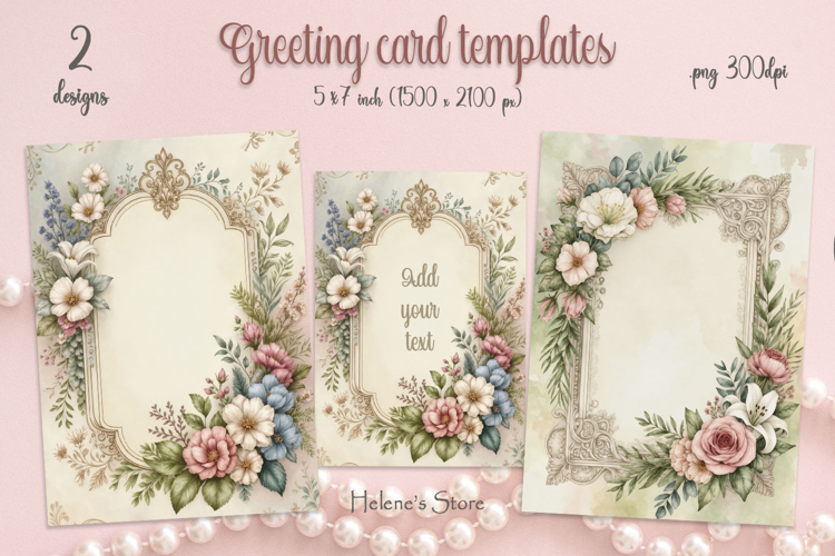 Vintage floral frame for cardmaking | Scrapbooking templates